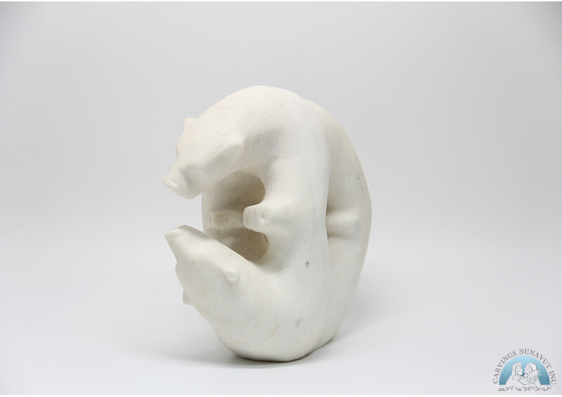 24799 Marble Mirror Bear by Tony Oqutaq