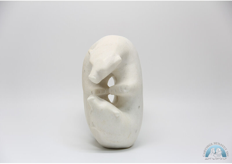 24799 Marble Mirror Bear by Tony Oqutaq