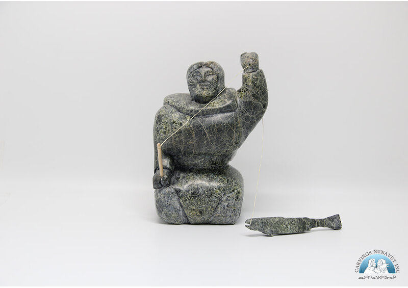 7924 Woman fishing by Archie Ishulutak