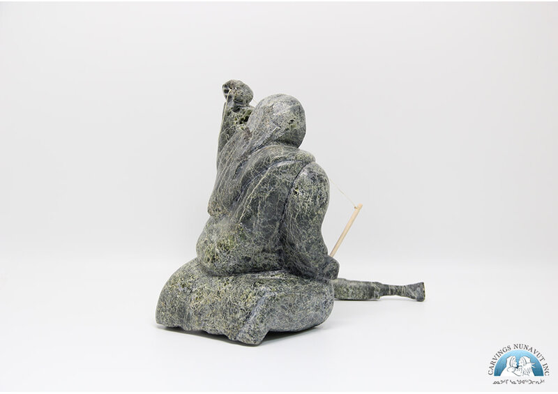 7924 Woman fishing by Archie Ishulutak