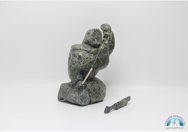 7924 Woman fishing by Archie Ishulutak