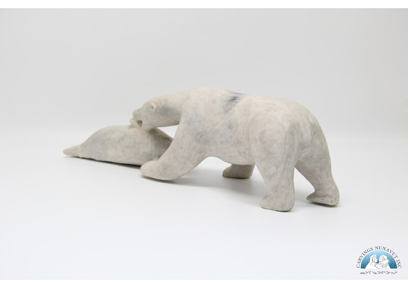 24850 Marble bear hunts seal by Leah Kalluk