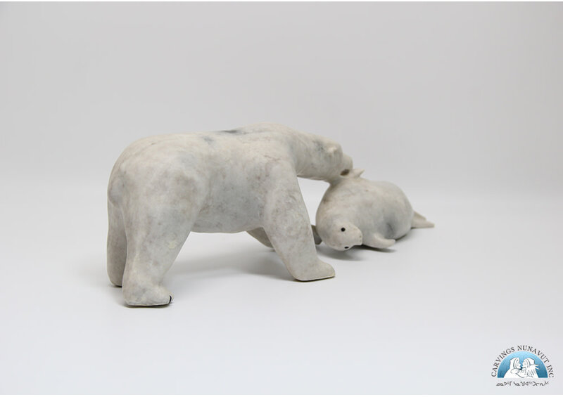 24850 Marble bear hunts seal by Leah Kalluk