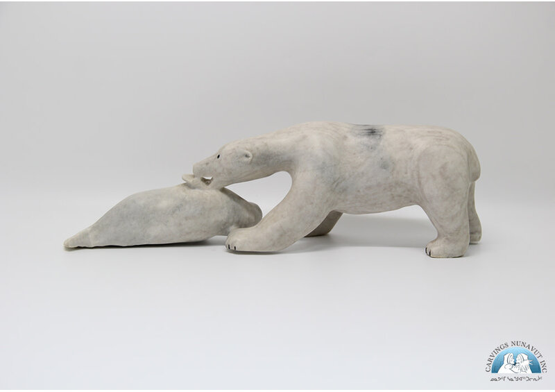 24850 Marble bear hunts seal by Leah Kalluk