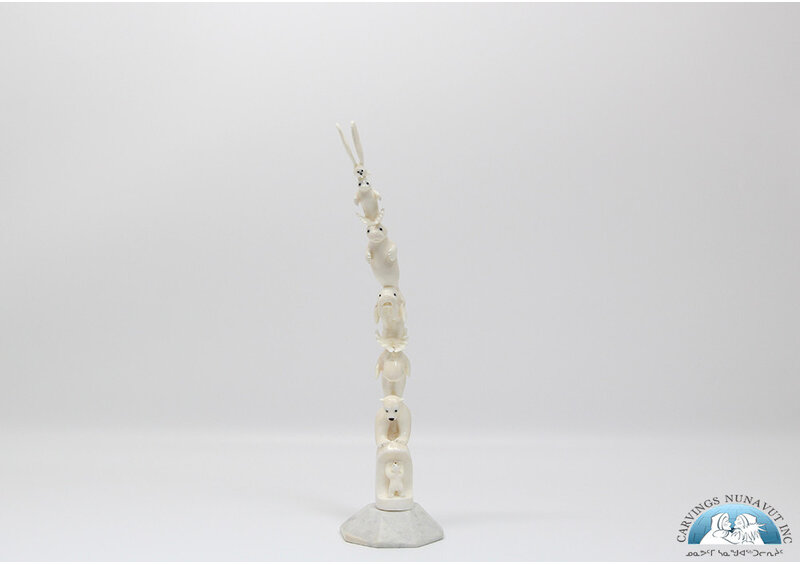 24661 Walrus tusk totem by Tarsis Pillakapsi