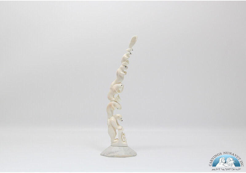 24661 Walrus tusk totem by Tarsis Pillakapsi