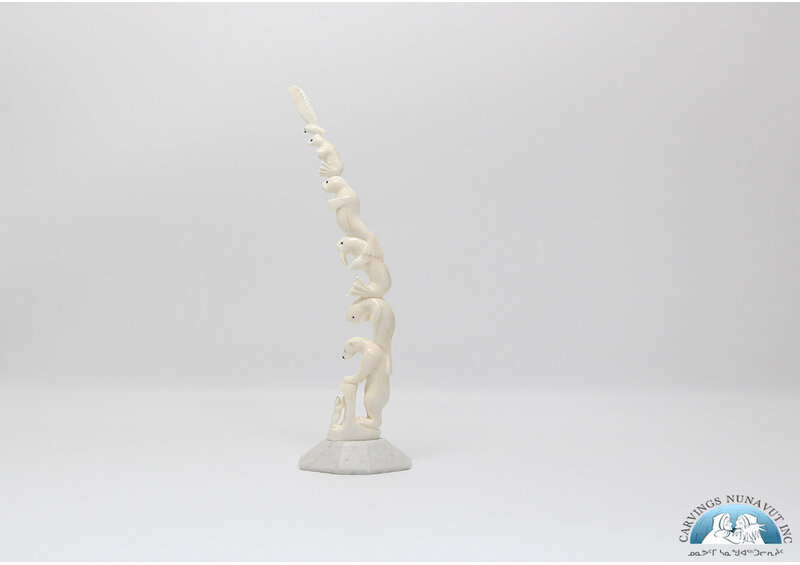 24661 Walrus tusk totem by Tarsis Pillakapsi