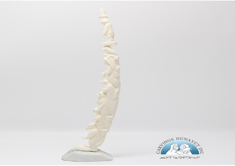24659 Walrus tusk totem by Tarsis Pillakapsi