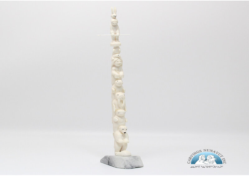 24659 Walrus tusk totem by Tarsis Pillakapsi