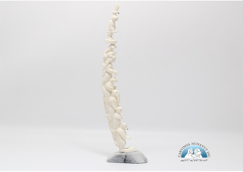 24659 Walrus tusk totem by Tarsis Pillakapsi