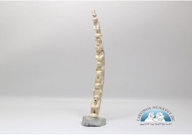 24659 Walrus tusk totem by Tarsis Pillakapsi