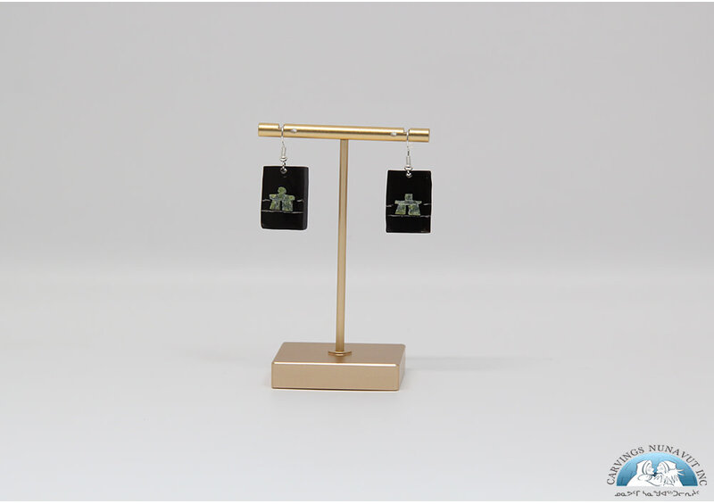 24870 Inuksuk on baleen earrings by Simiga Korgak