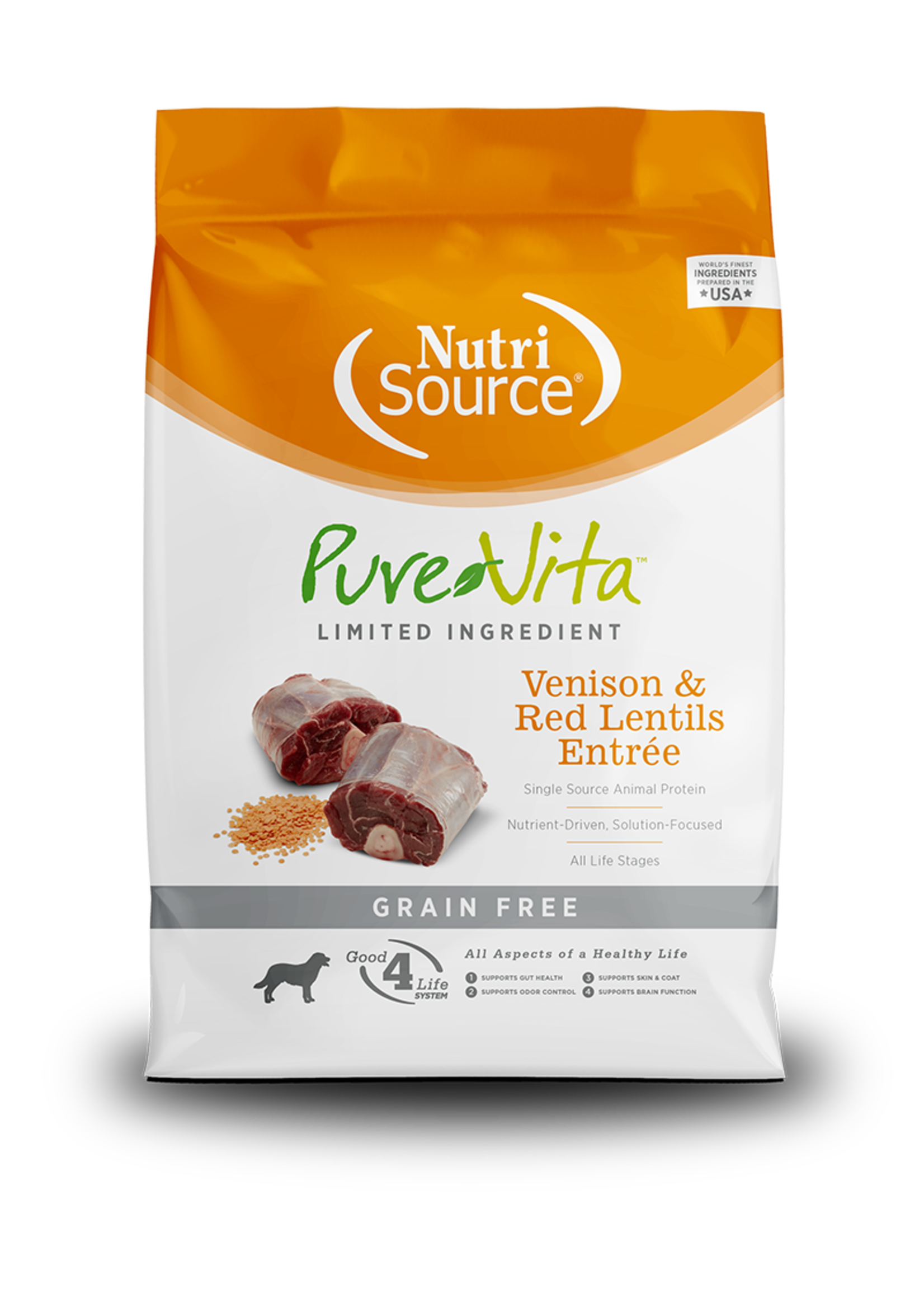 NutriSource PureVita pour chiens Venaison et lentilles rouges