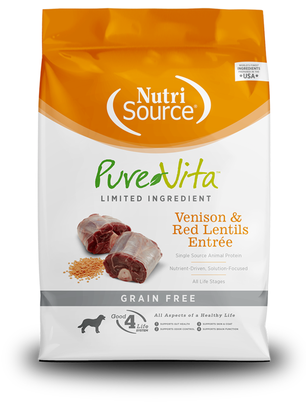 NutriSource PureVita pour chiens Venaison et lentilles rouges