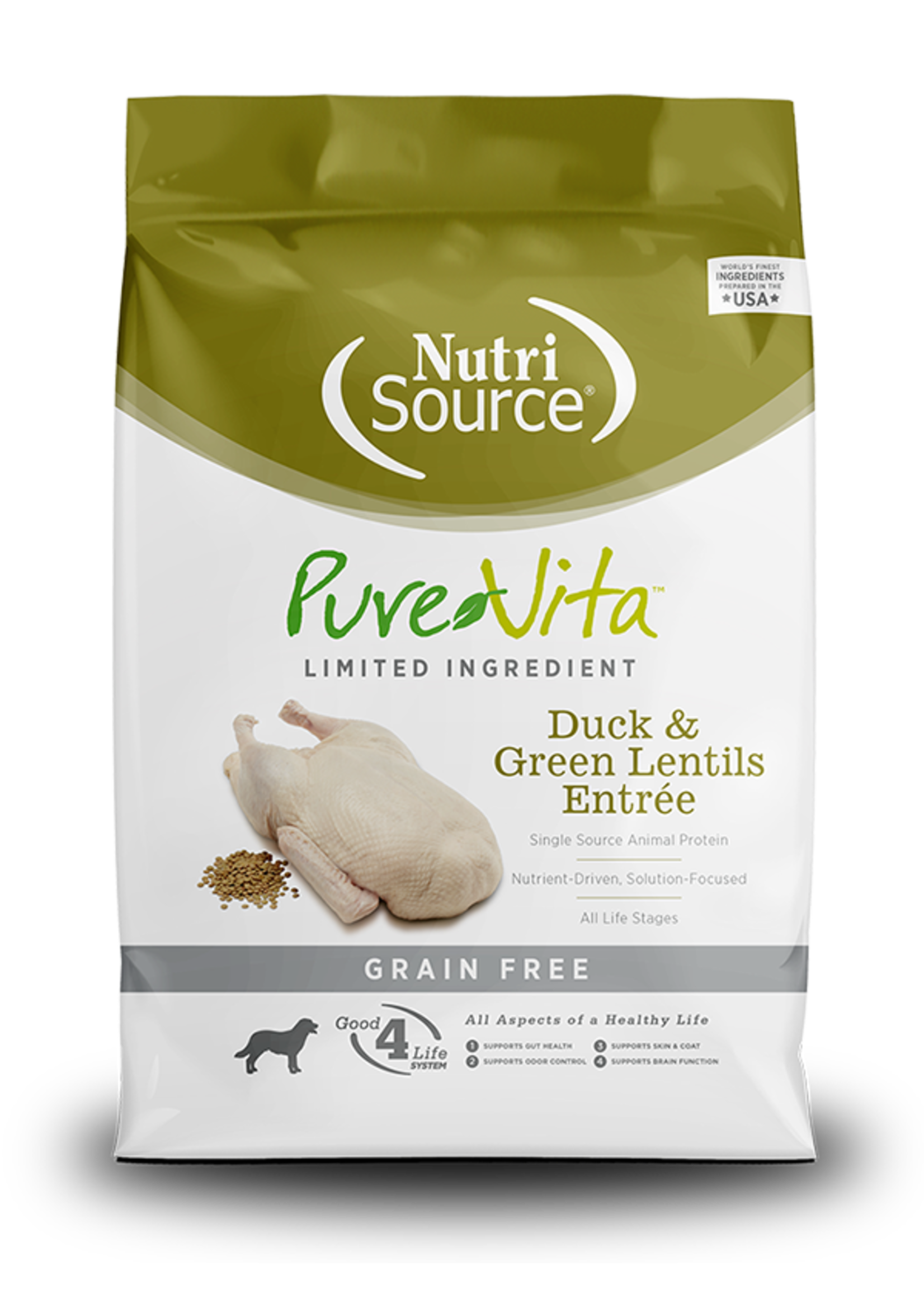 NutriSource PureVita Sans Grains pour chiens Canard et lentilles