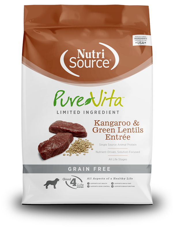 NutriSource PureVita pour chiens Kangarou & lentilles vertes 13.6 kg