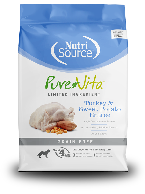 NutriSource PureVita Sans grains pour chiens Dinde et patate douce