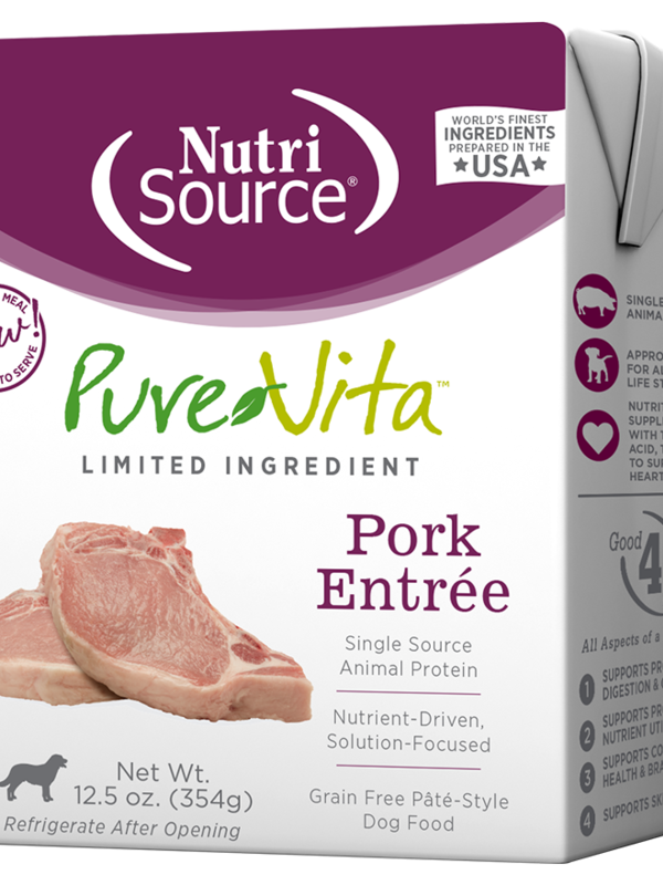 NutriSource PureVita Sans grains Style pâté Entrée de porc pour chiens