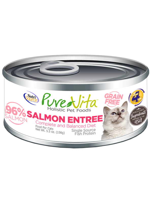 NutriSource PureVita Sans grains pour chat Entrée de saumon 156 g