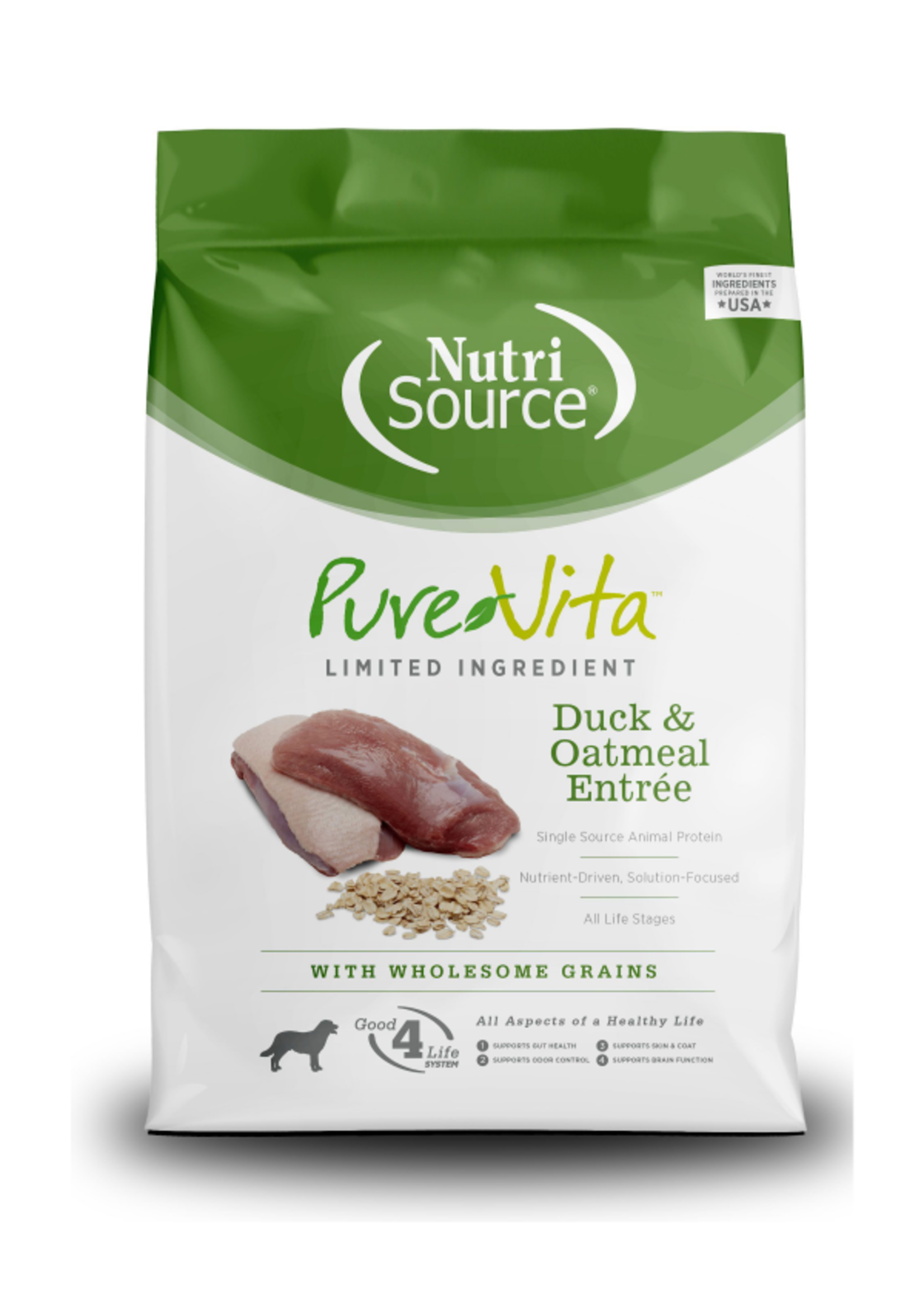 NutriSource PureVita pour chiens Canard et avoine 11.34 kg