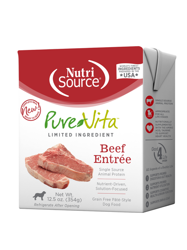 NutriSource PureVita Sans grains Style pâté Entrée de bœuf pour chiens