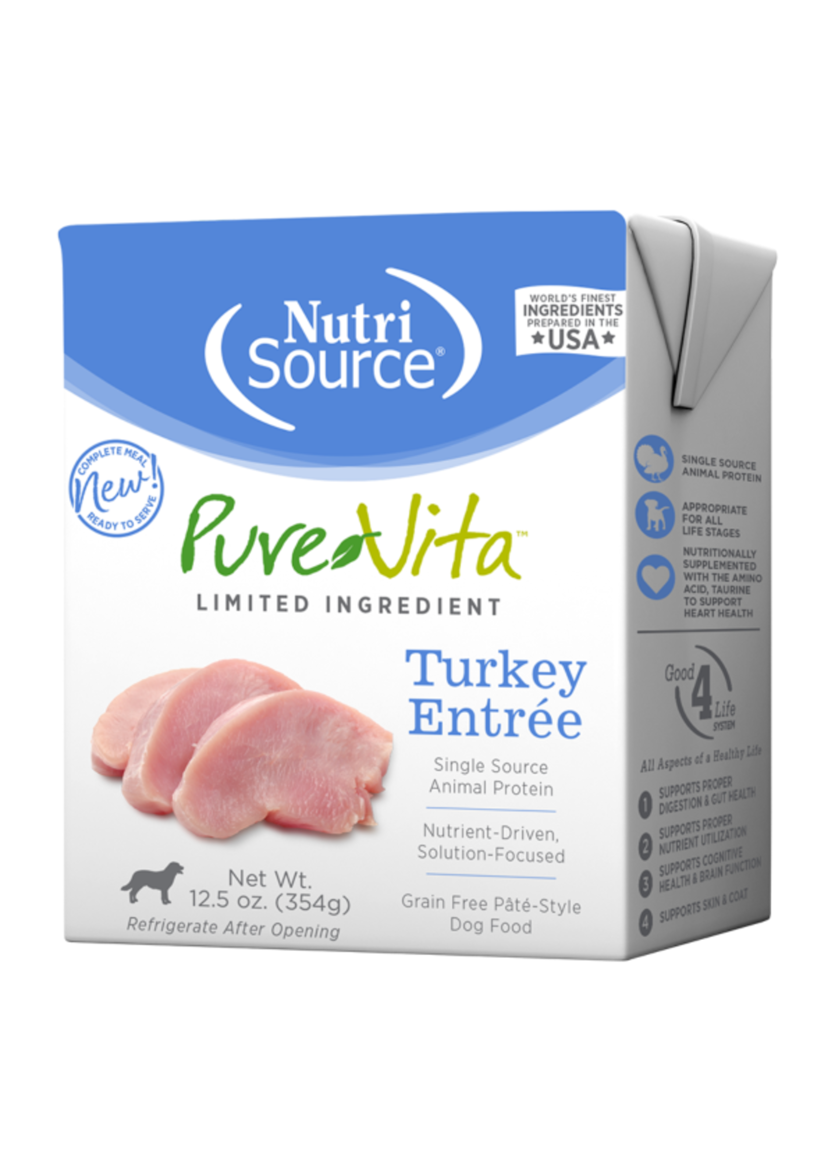 NutriSource PureVita Sans grains Style pâté Entrée de dinde pour chiens