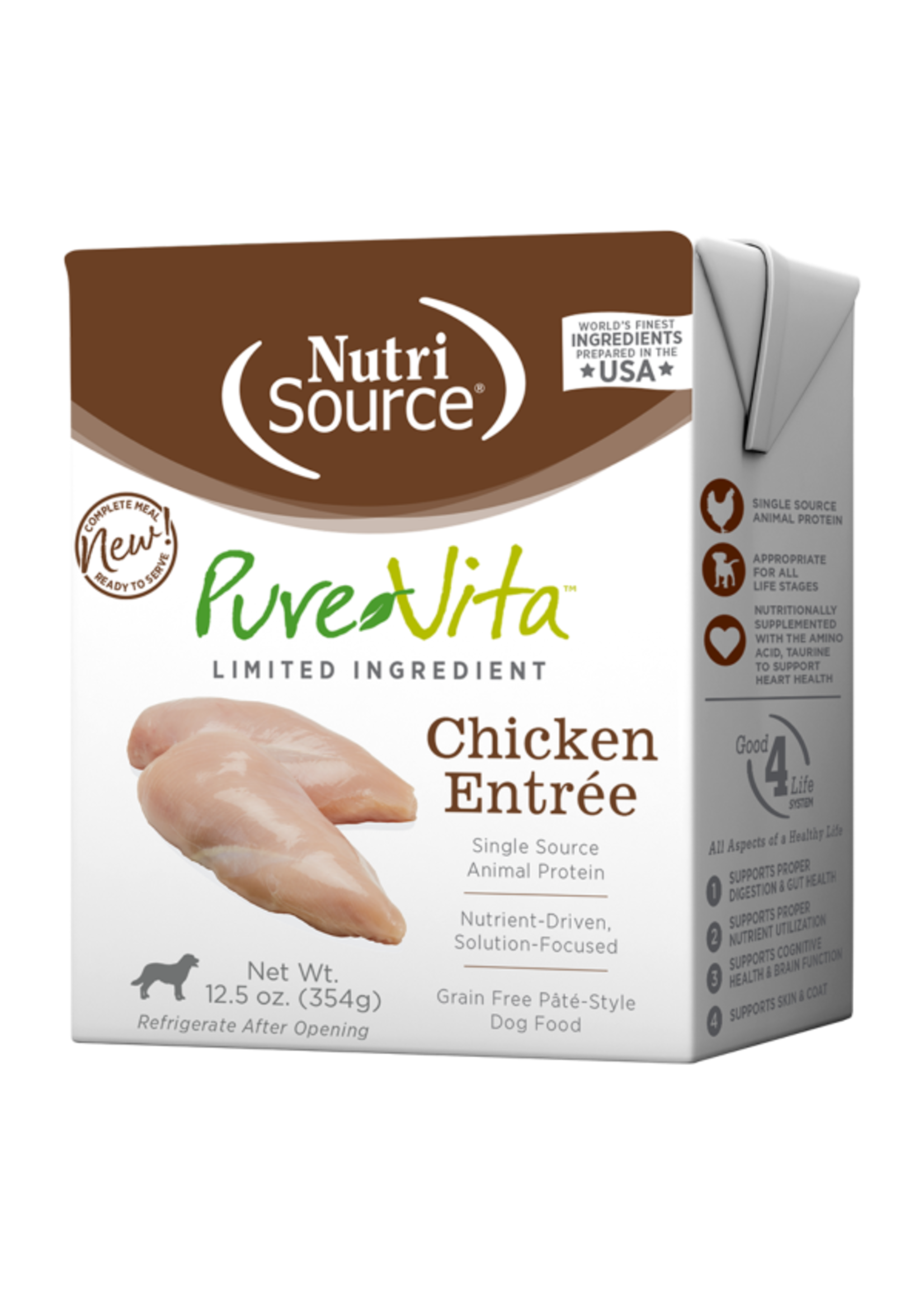 NutriSource PureVita Sans grains Style pâté Entrée de poulet pour chiens