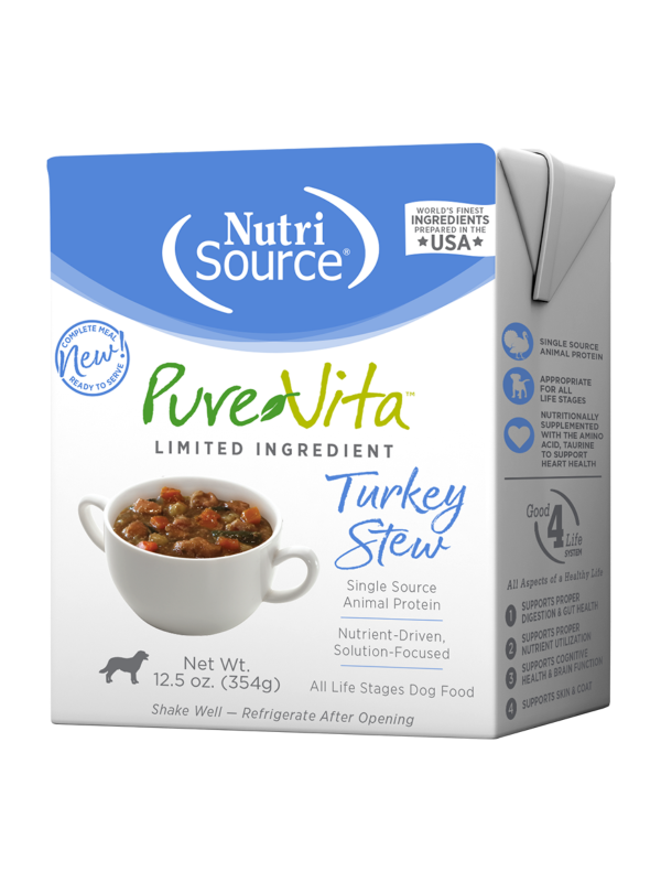 NutriSource PureVita Avec grains Ragoût de dinde pour chiens