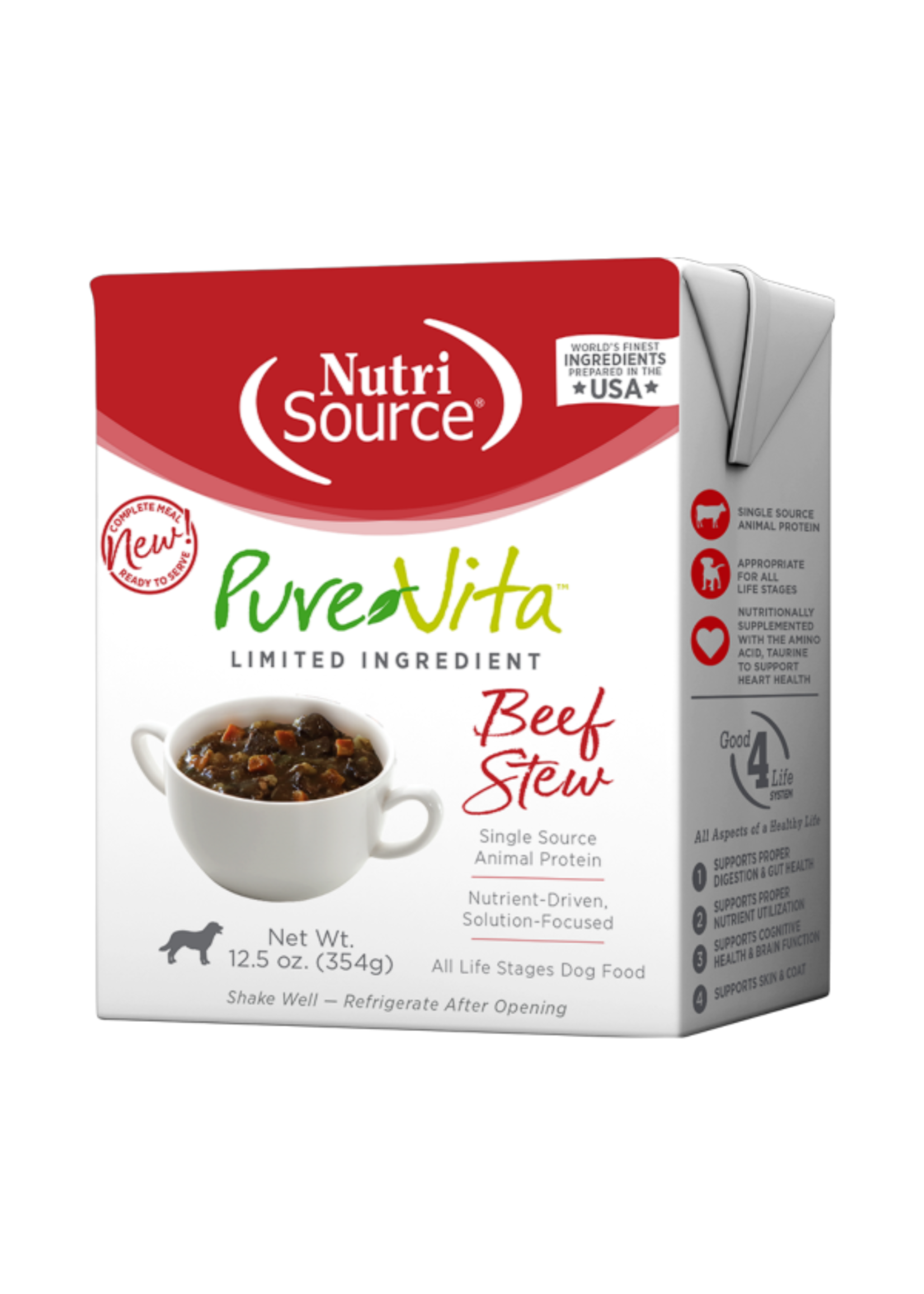 NutriSource PureVita Avec grains Ragoût de bœuf pour chiens