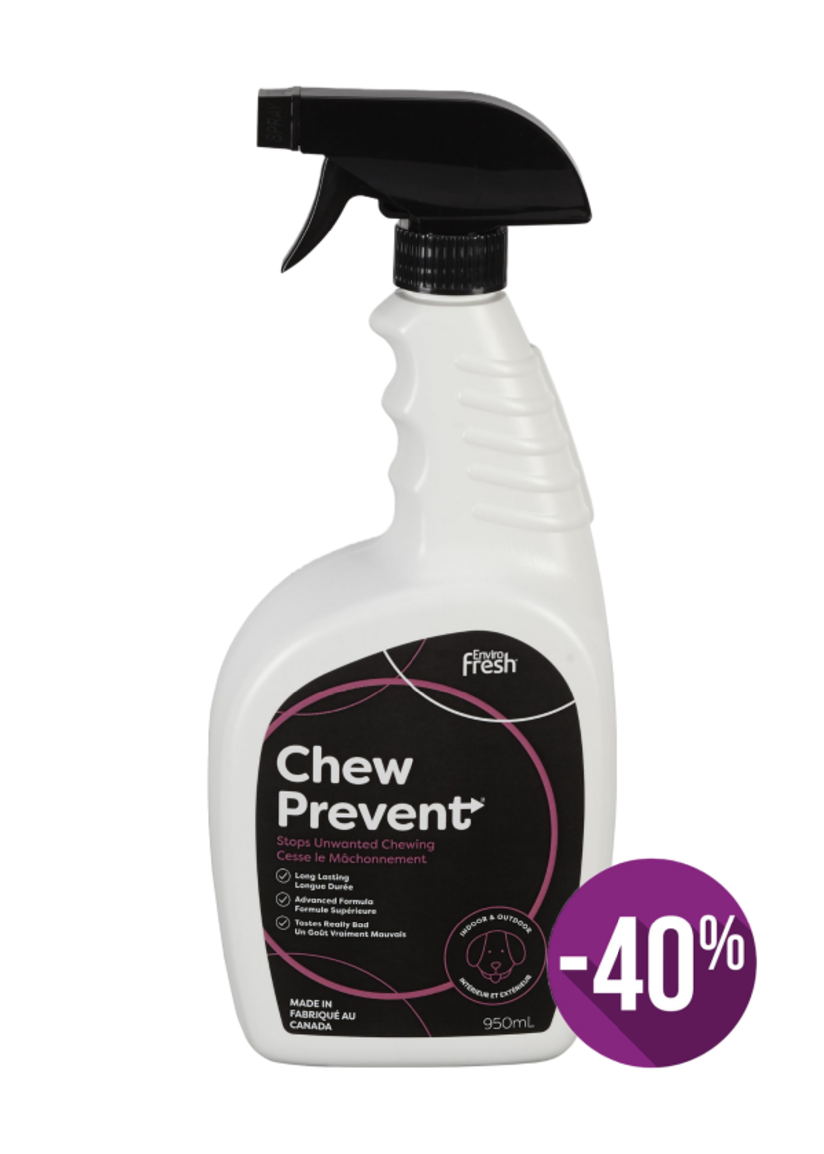 Enviro Fresh ENVIROFRESH CP-40, SPRAY ANTI-MÂCHONNEMENTS 950ml (CS=8)