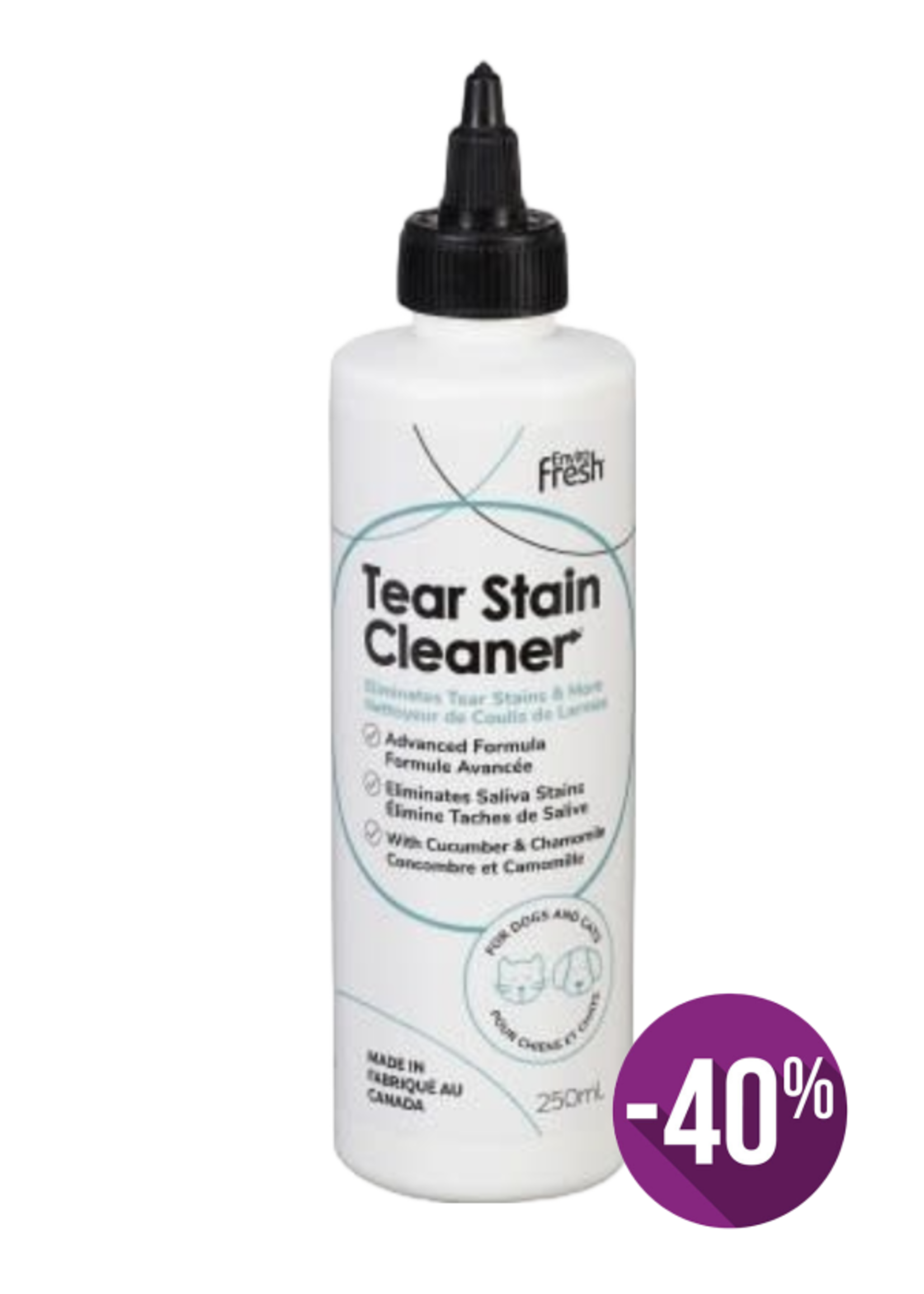Enviro Fresh ENVIROFRESH ÉLIMINATEUR DE TACHES SOUS LES YEUX POUR CHIEN ET CHAT 250ml (CS=12)