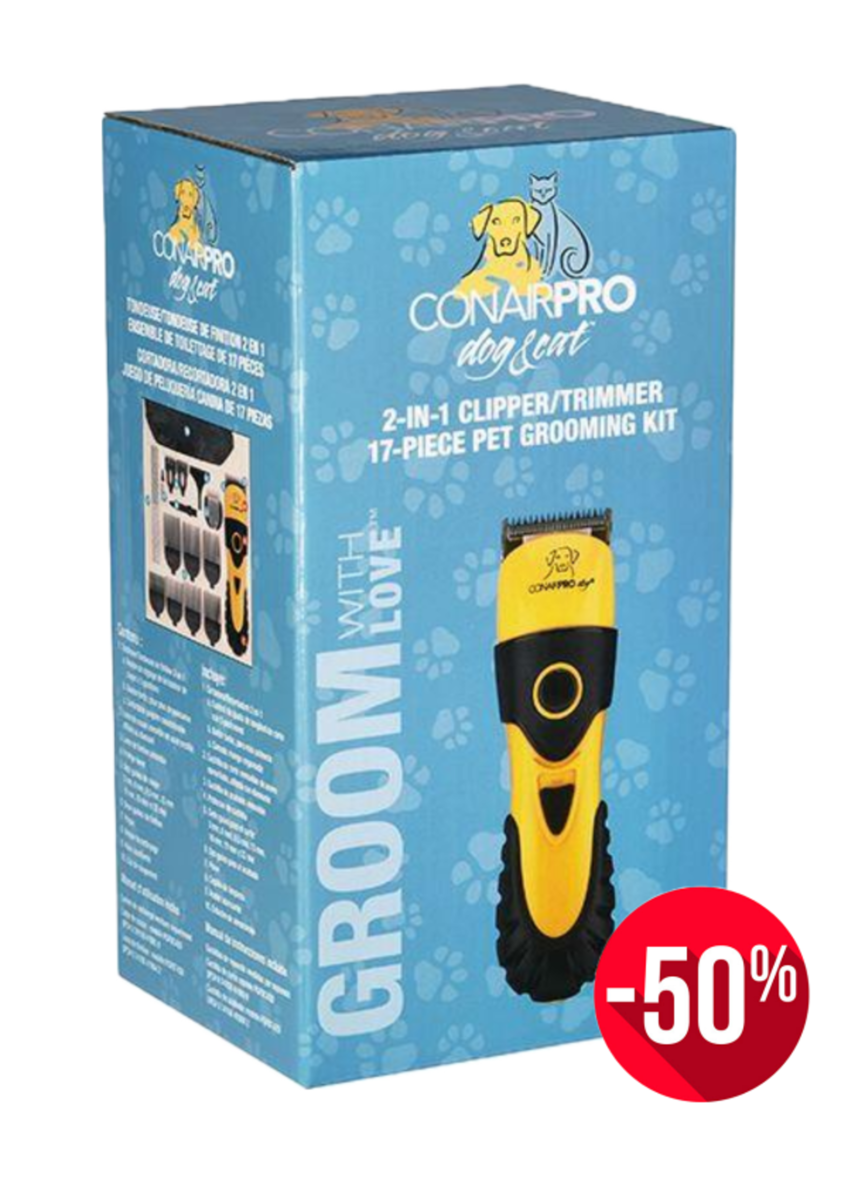 Conair CONAIR PRO GROOM TONDEUSE 2 EN 1, 17 PIÈCES