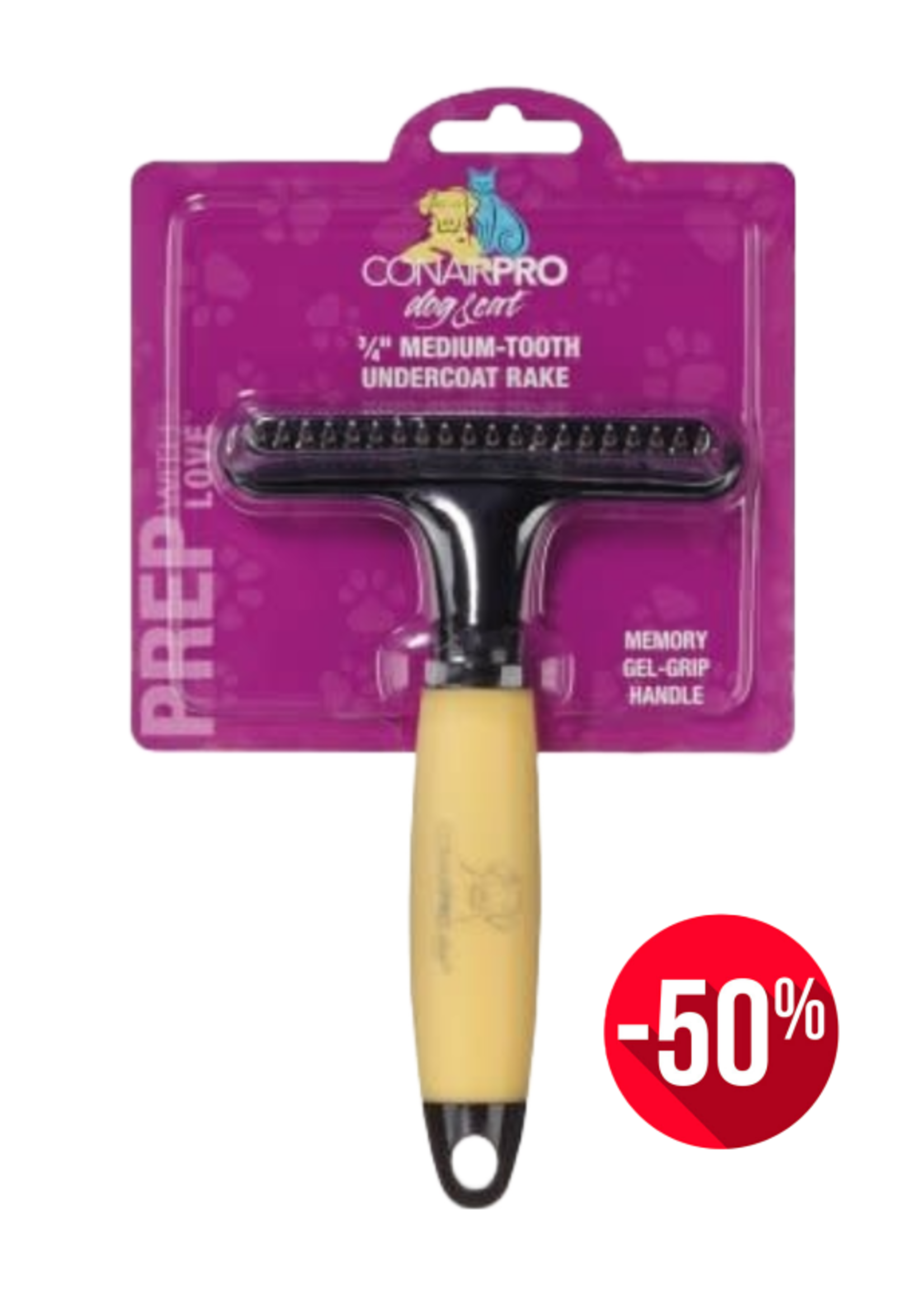 Conair CONAIR PRO PRÉPARATION RATEAU POUR SOUS-POIL - MOYEN