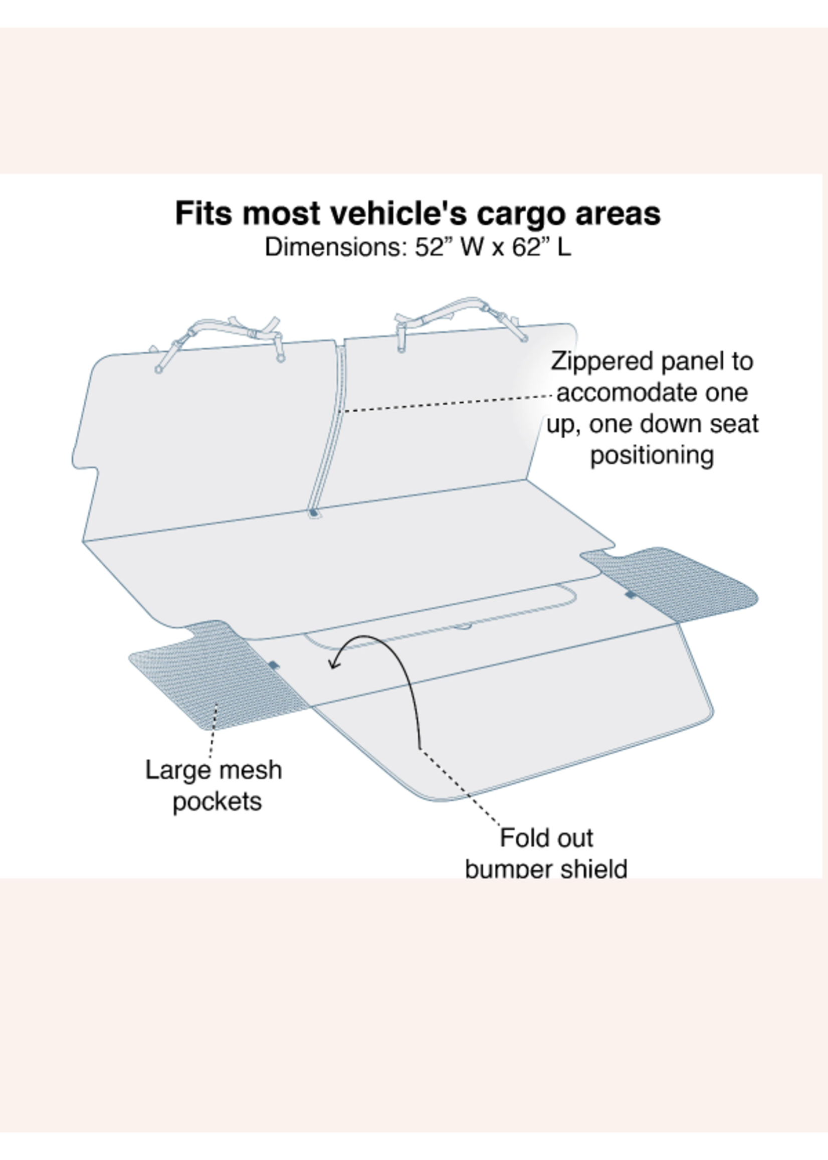 KURGO Cargo, housse pour espace cargo, gris charbon