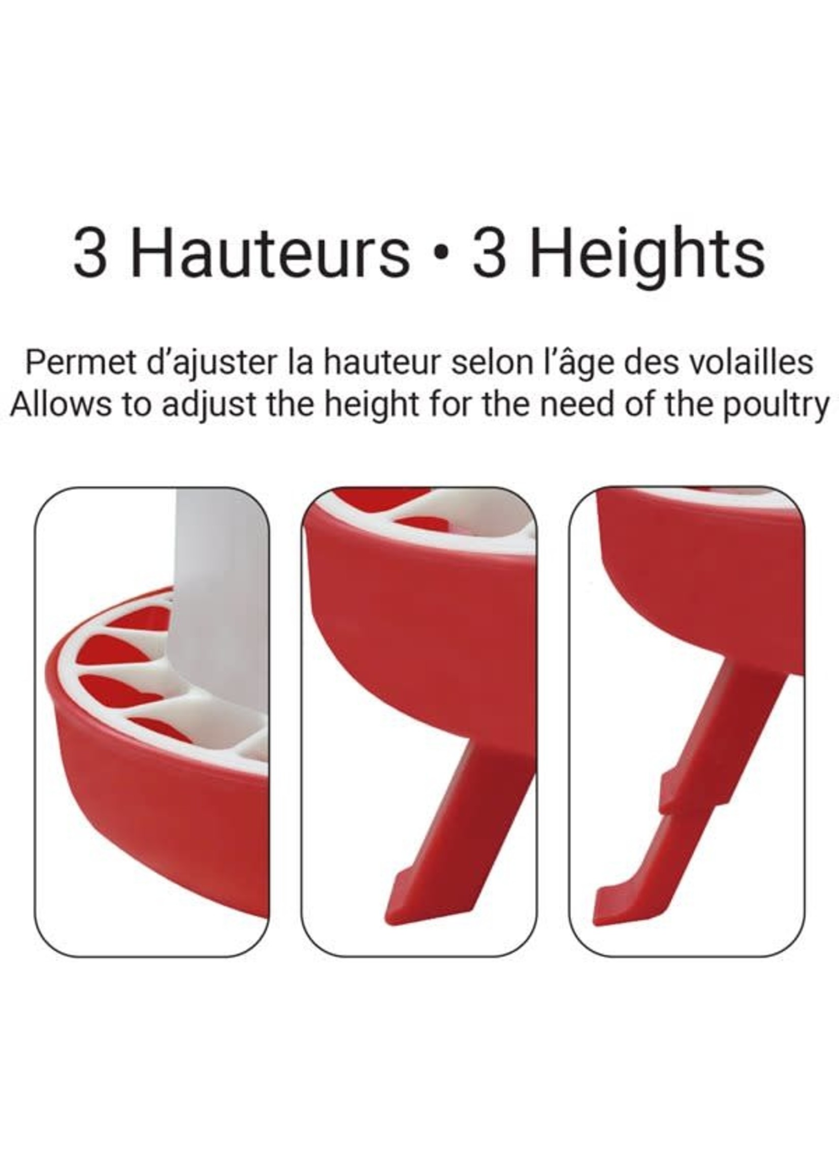 Ranch cunicole Mangeoire à volailles 11 lb (5 kg) sur pieds rétractables