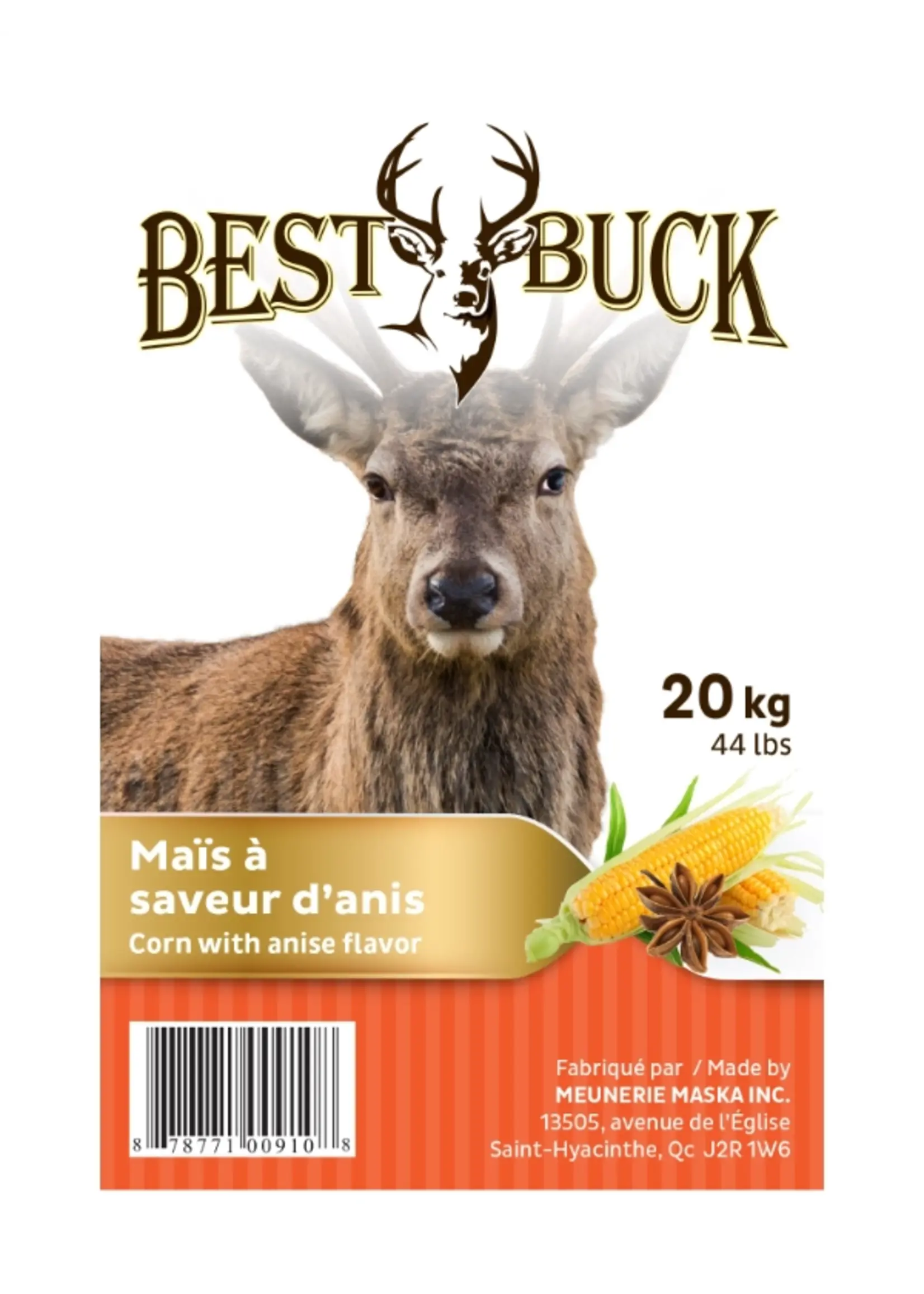 Soucy Maïs pour chevreuil à saveur d'anis 20 kg