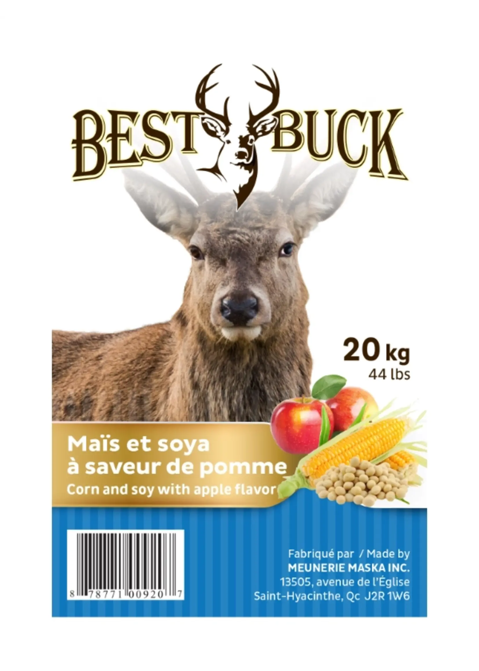 Maska Select Maïs/Soya pour chevreuil à saveur pomme 20 kg