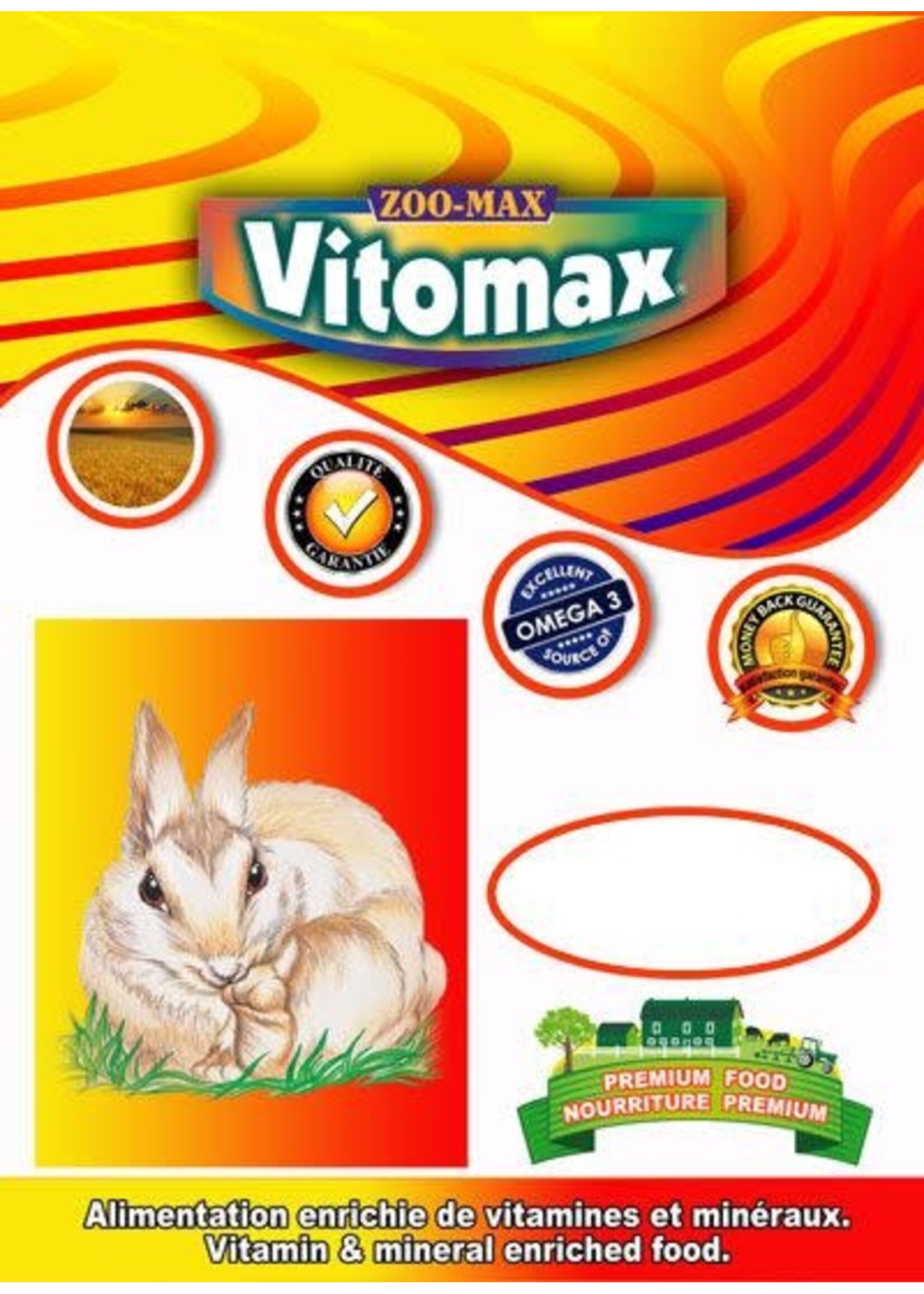 ZOO-MAX Vitomax lapin, Alimentation enrichie de vitamines et minéraux 4 Kg