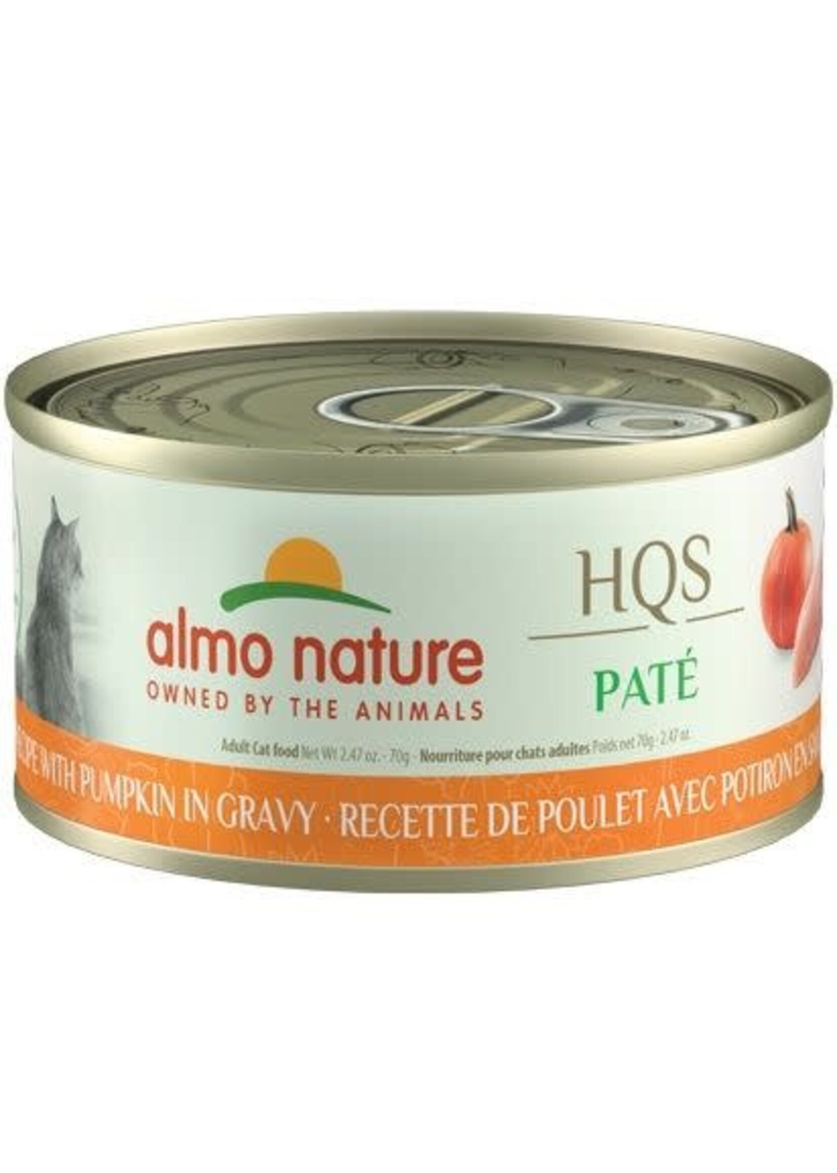 Almo Nature ALMO NATURE HQS NATURAL CHAT - MOUSSE, RECETTE DE POULET AVEC POTIRON EN SAUCE 24x70gr