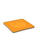 Messy Mutts Messy Mutts tapis d’alimentation en silicone avec cadre et bol intégré 10’’ X 10’’- orange