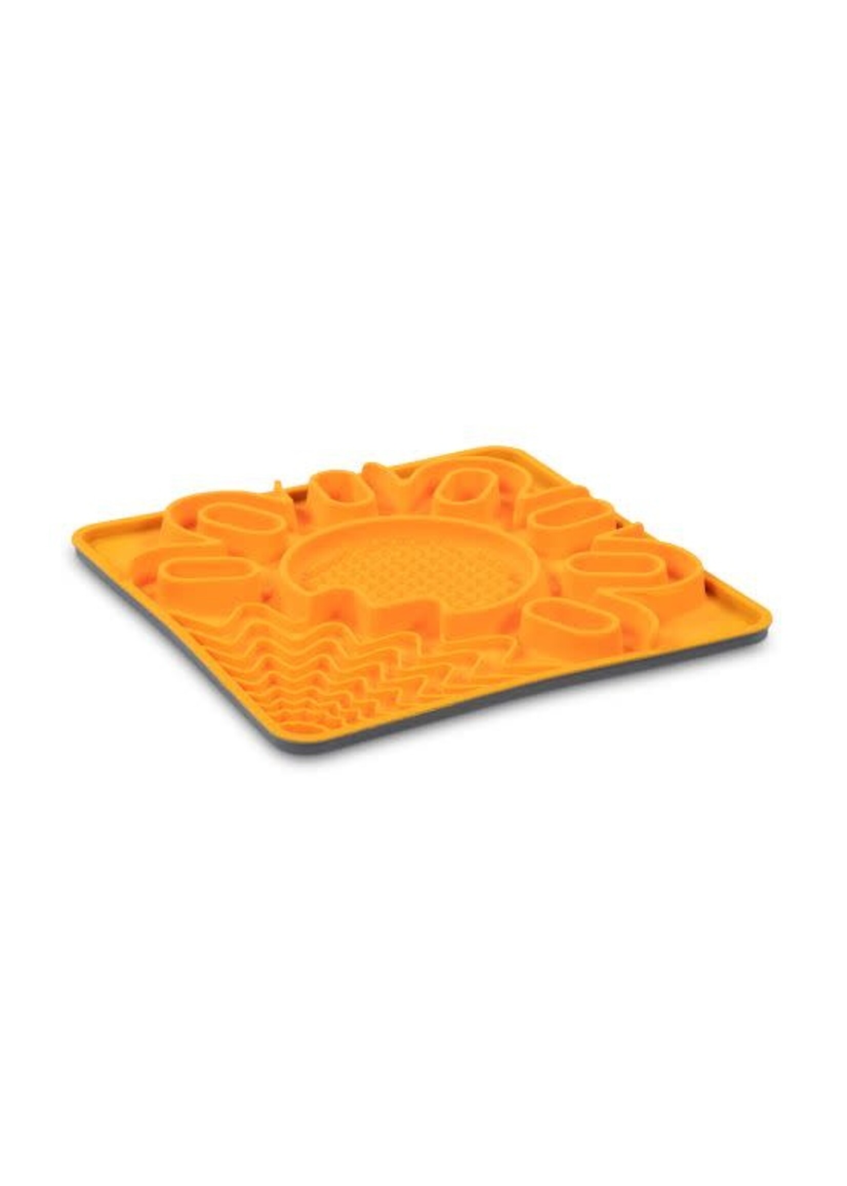 Messy Mutts Messy Mutts tapis d’alimentation en silicone multi- surfaces avec cadre 10’’ X 10’’-orange