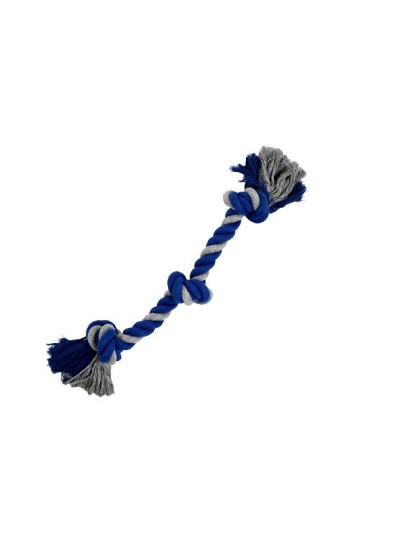 Bud'z Bud’z jouet de corde pour chien, avec 3 noeuds gris et bleu large 23.5’’