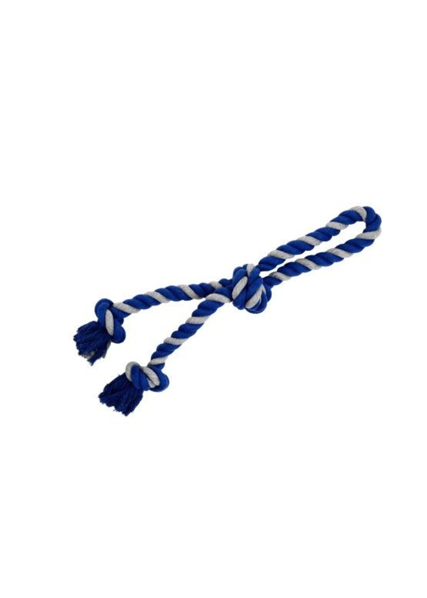 Bud'z Bud’z jouet de corde pour chien, double avec 3 noeuds gris et bleu large 23.5’’