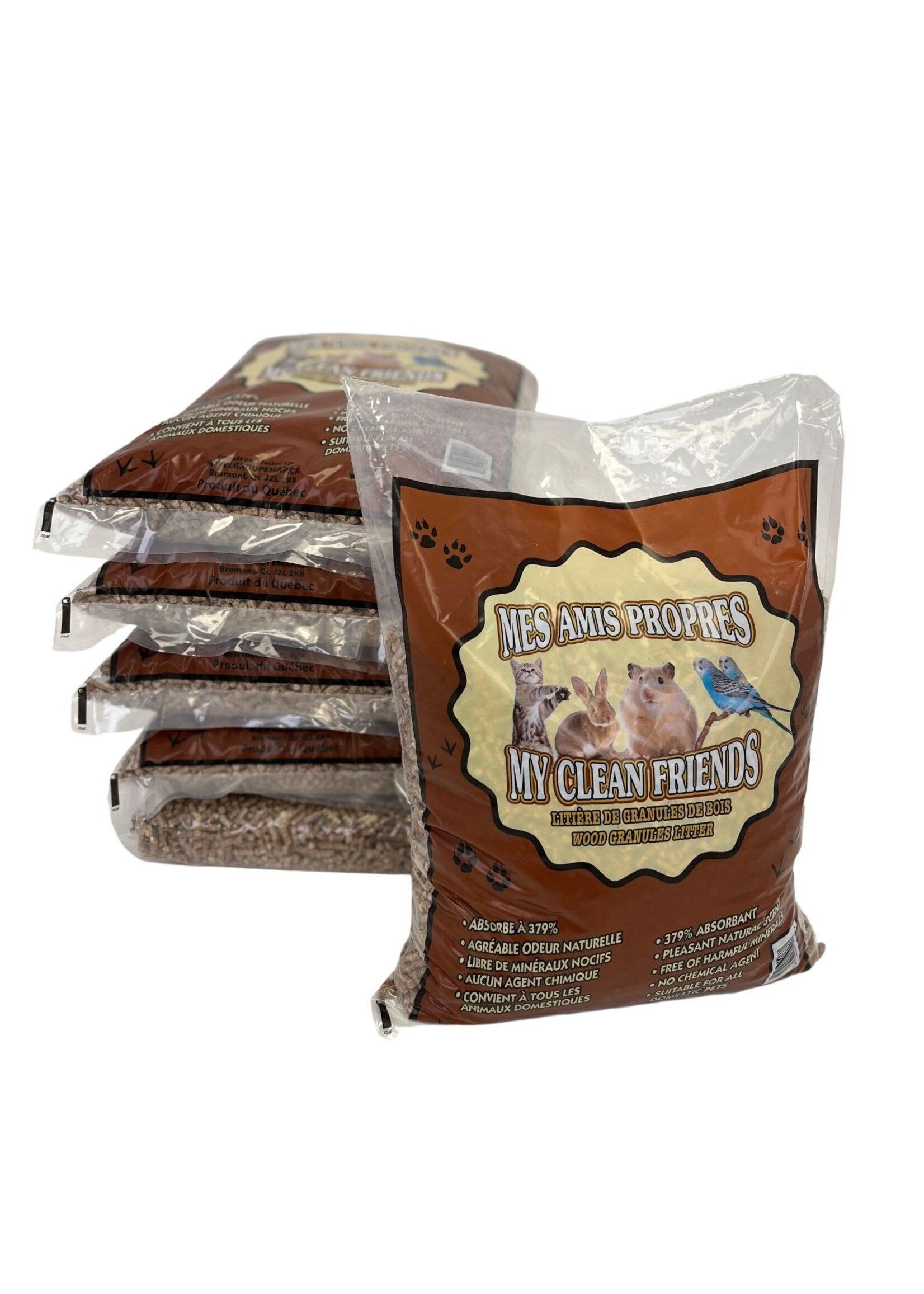 Mes amis propres Litiere de granules de bois, 8 kg Mes amis propres