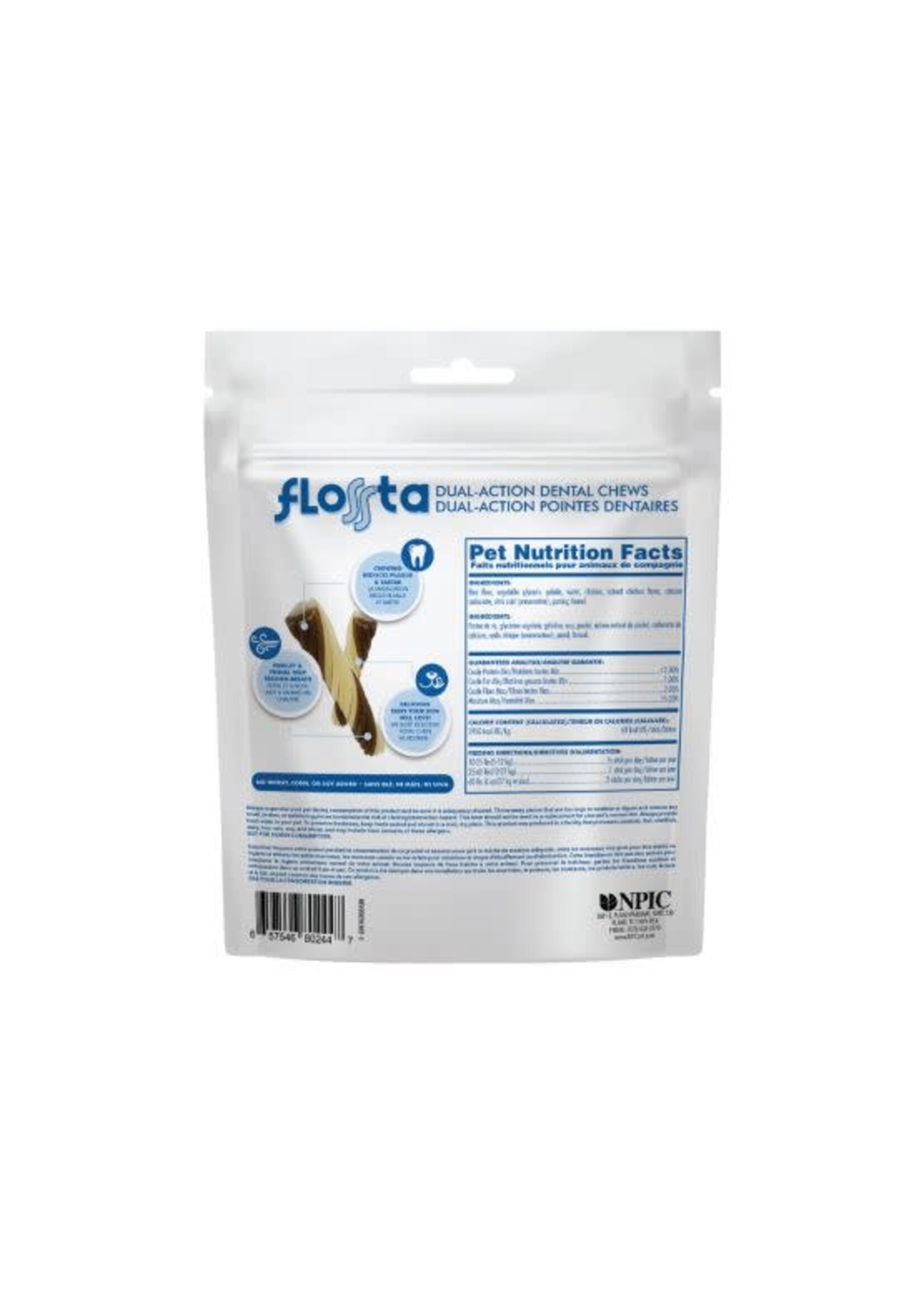 N-bone N-Bonme Flossta gâterie dentaire à mâcher double action, poulet, 15 un/12oz