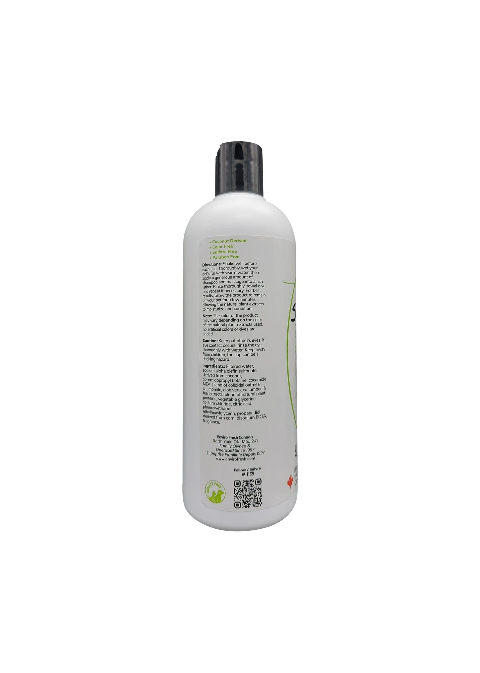 Enviro Fresh ENVIROFRESH SHAMPOING POUR CHIEN, 4 EN 1 - THÉ BLANC & CONCOMBRE 380ML (CS=12) **
