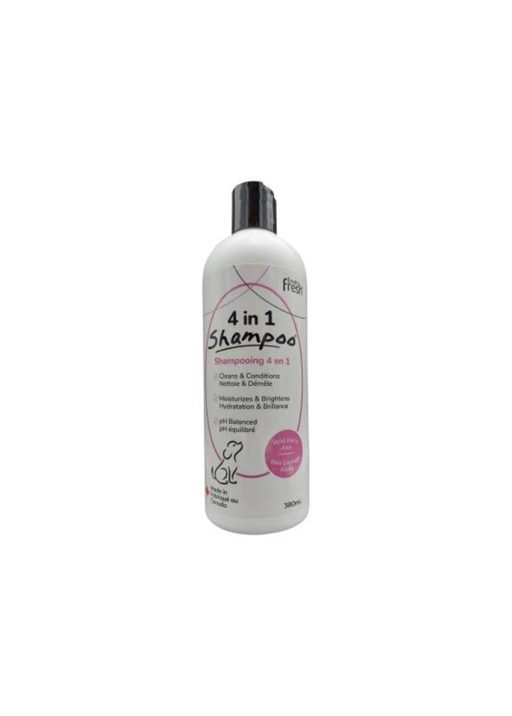Enviro Fresh ENVIROFRESH SHAMPOING POUR CHIEN, 4 EN 1 - BAIES SAUVAGES & ALOÈS 380ml (CS=12) **