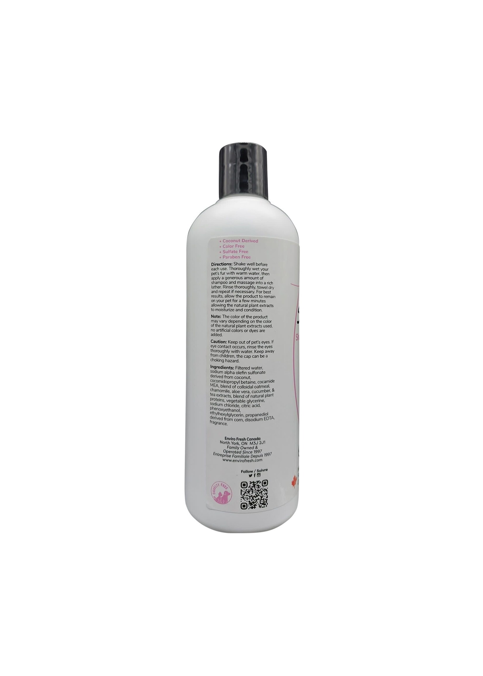 Enviro Fresh ENVIROFRESH SHAMPOING POUR CHIEN, FORMULE DÉSODORISANTE BAIES SAUVAGES & ALOÈS 380ml (CS=12) **