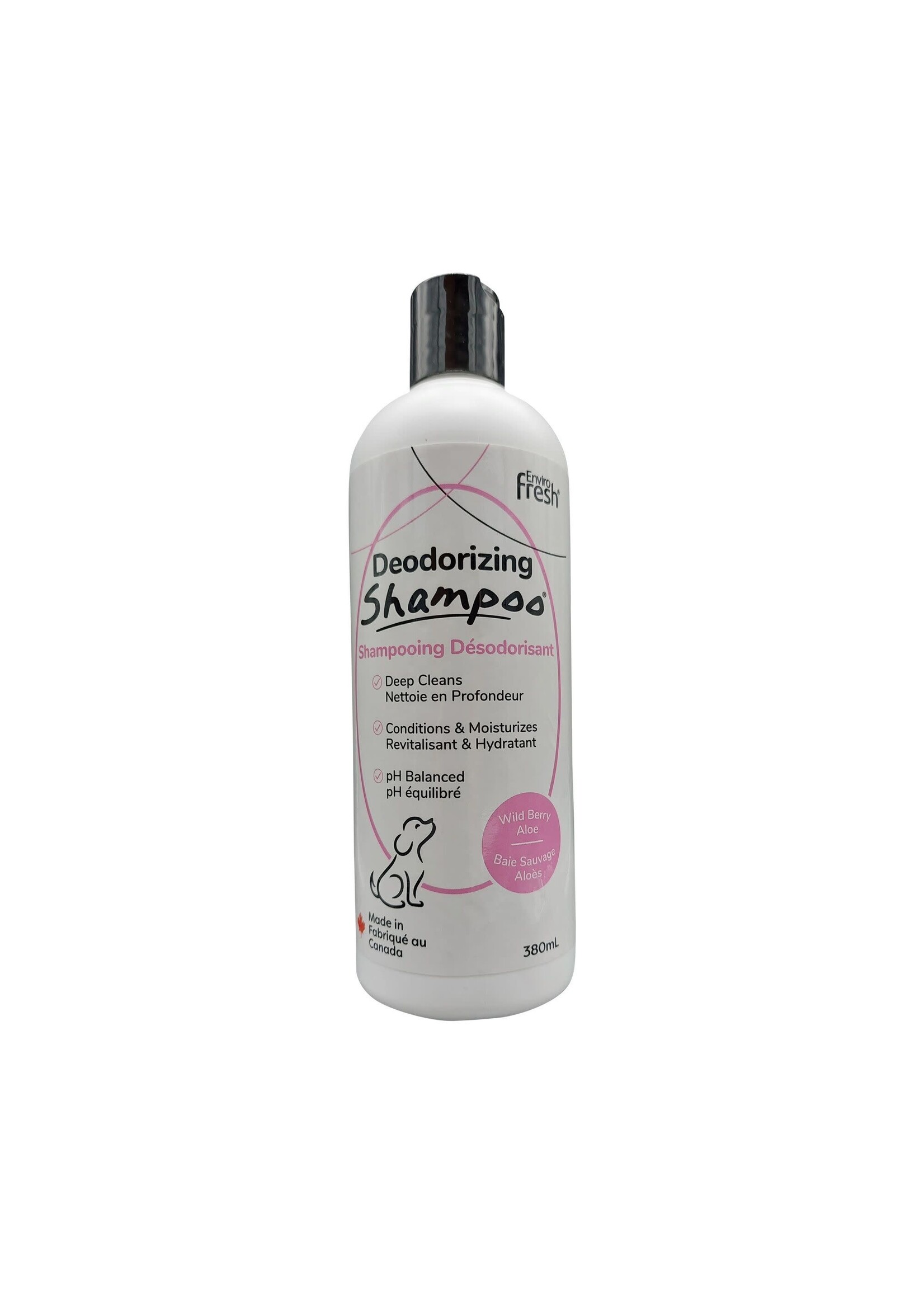 Enviro Fresh ENVIROFRESH SHAMPOING POUR CHIEN, FORMULE DÉSODORISANTE BAIES SAUVAGES & ALOÈS 380ml (CS=12) **