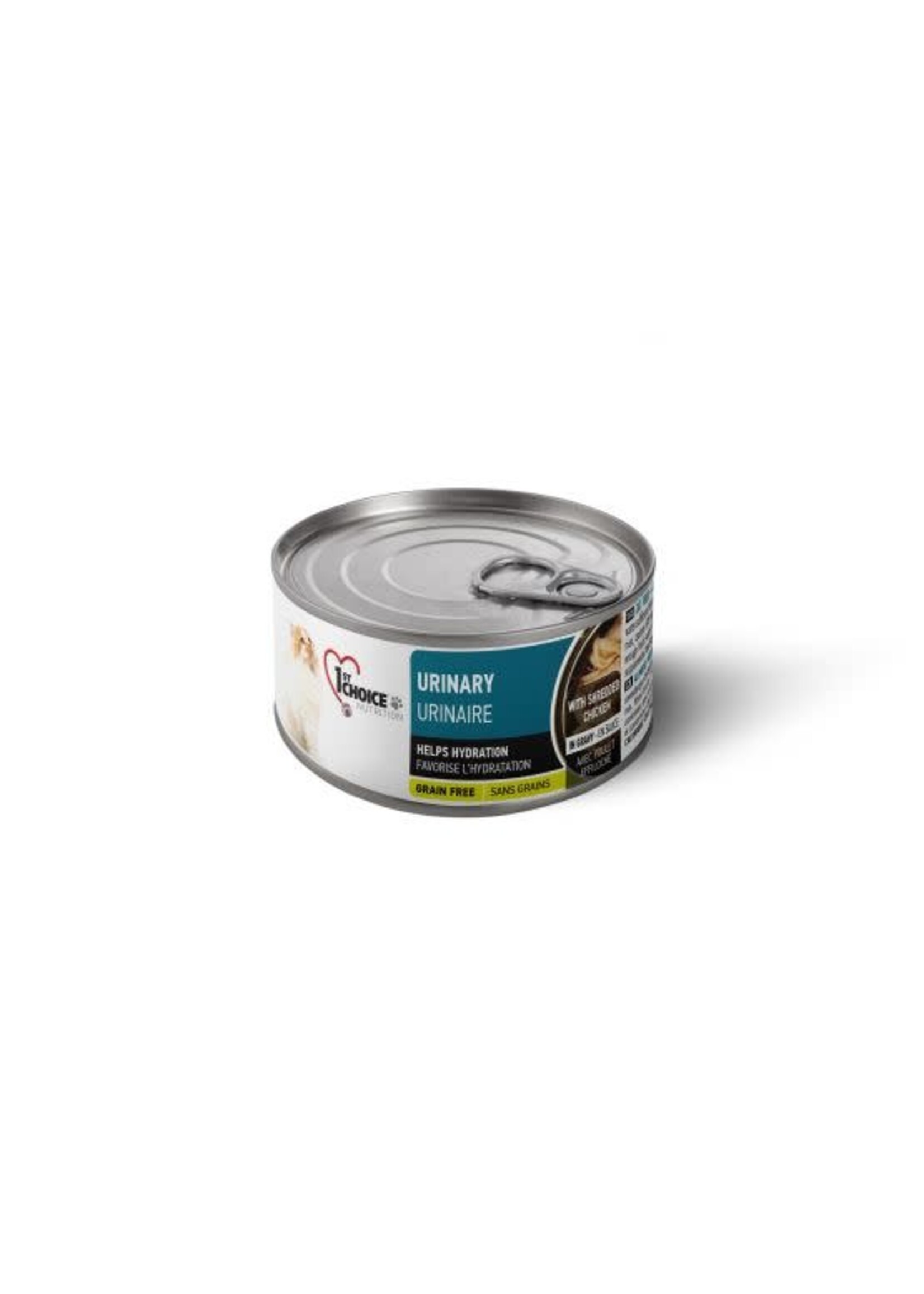 1st choice 1st CHOICE CONSERVES POUR CHAT, URINAIRE - POULET EFFILOCHÉ SANS GRAINS 24x85gr